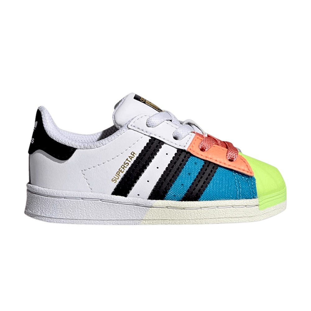 ADIDAS Superstar Sneakers White Bright Multi Color Toddler Baby Shoes Size 5.5